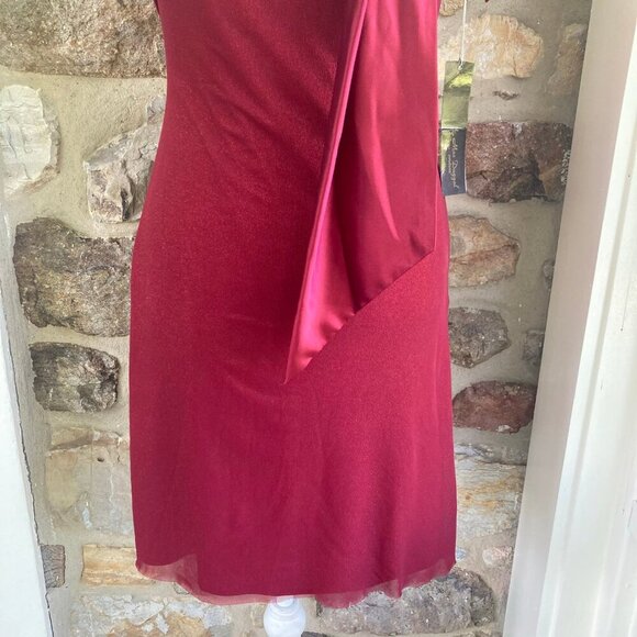 NWT Mac Duggal Couture Deadstock Vintage Satin Metalic Sparkle Bow Mini Dress 2 - Picture 4 of 13